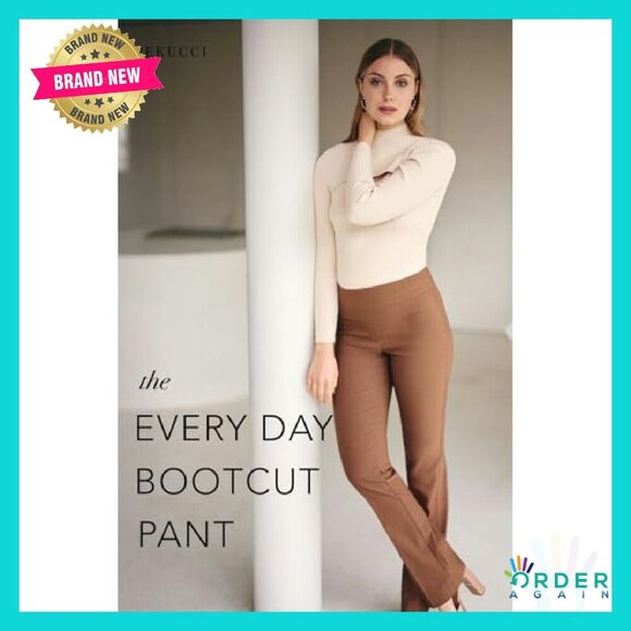 Stretchy Pull-On Bootcut Pants Office Wear Business Casual Comfort Fit - Picture 5 of 8